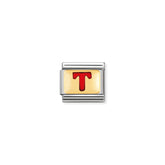 Nomination Composable Classic BUCHST, ROT Edelstahl, Email und 18K-Gold (20_T)